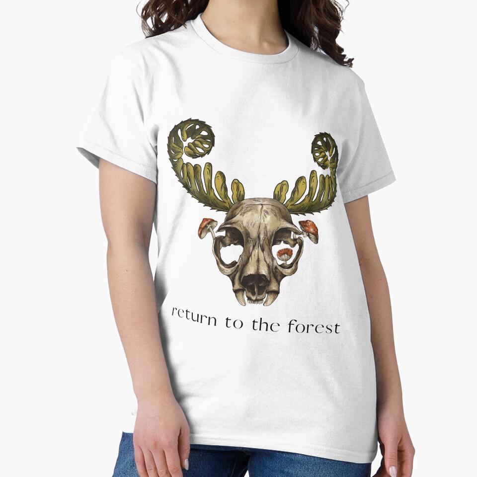 Return to the forest - antler skull mushroom graphic by halesyeahhh