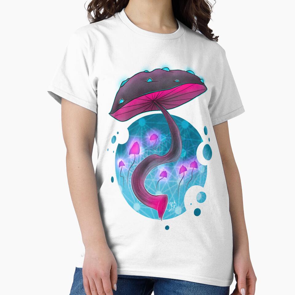 Glowing Mystical Purple Mushroom - Mushroom Art by Mitch616Art