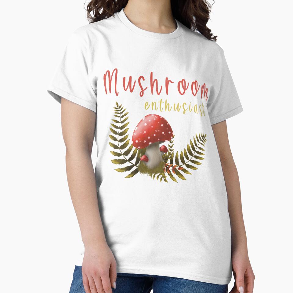 Mushroom Enthusiast, Mushrooms with Ferns by WickedBurrow