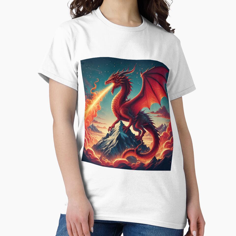 Red dragon breathing fire by Expressions-Sel