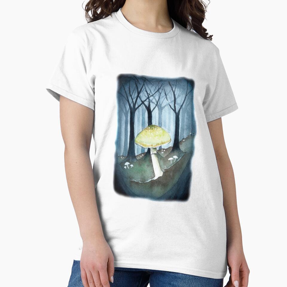Watercolor Deathcap Mushroom Forest by Carrot Faery Art