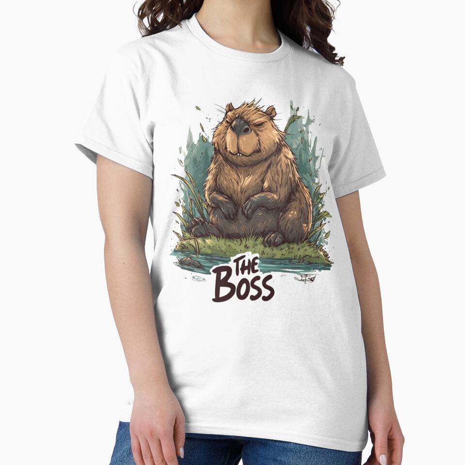 Chill Capybara “The Boss” – Wholesome Funny Capybara Meme Design by KZurHTPC