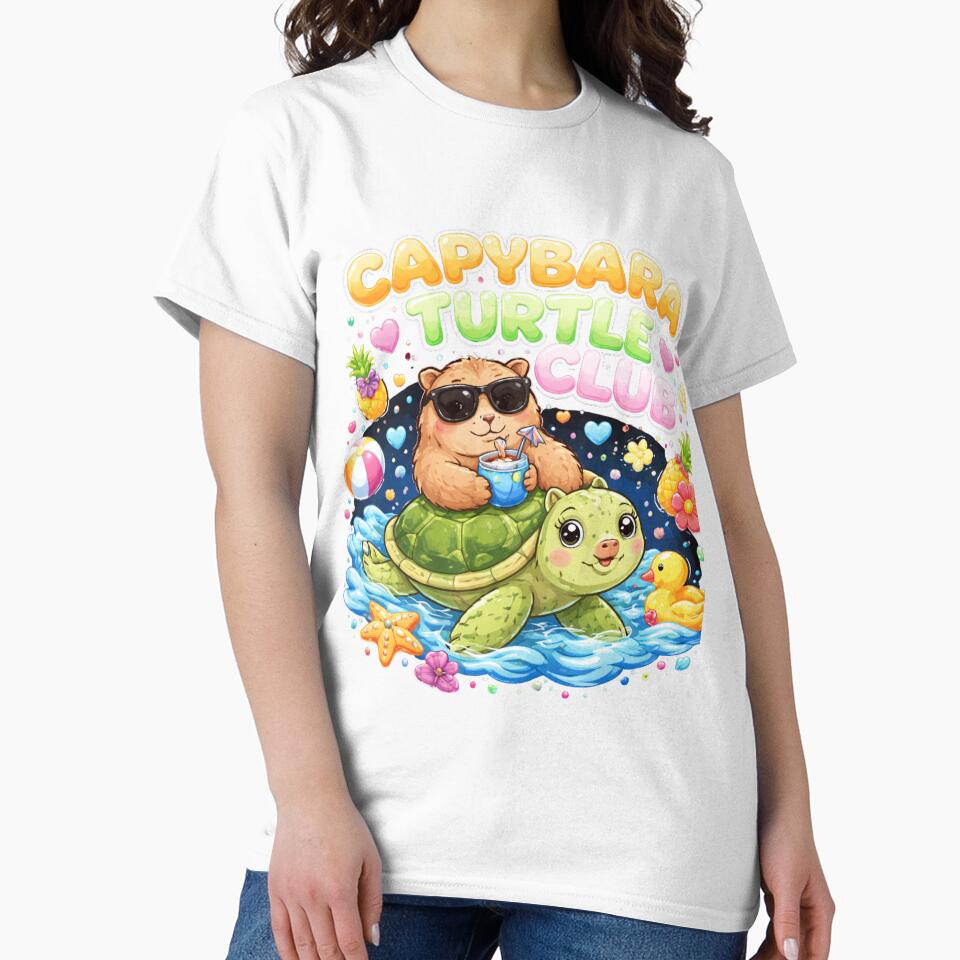 Capybara Turtle Club – Funny Chill Animal Meme Aesthetic Design by Wear Sculpt
