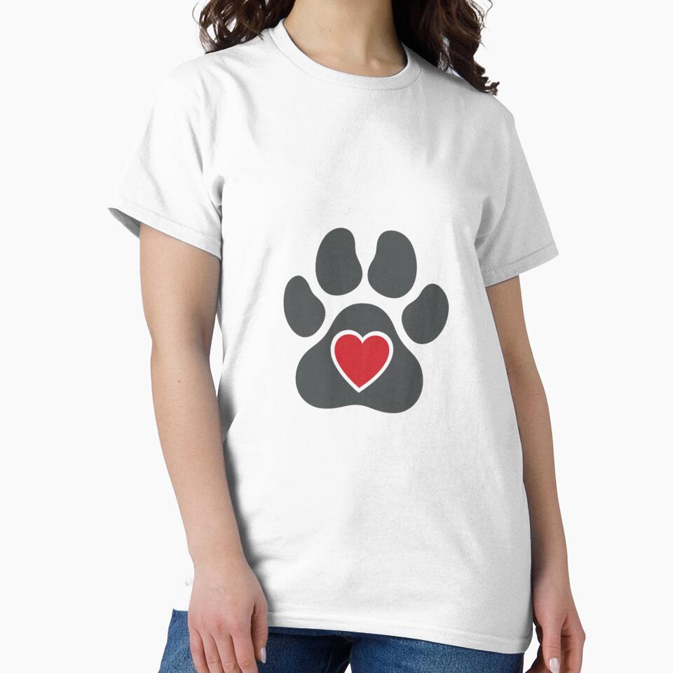 Love My Service Dog Paw Print Heart by NatureUnleashed