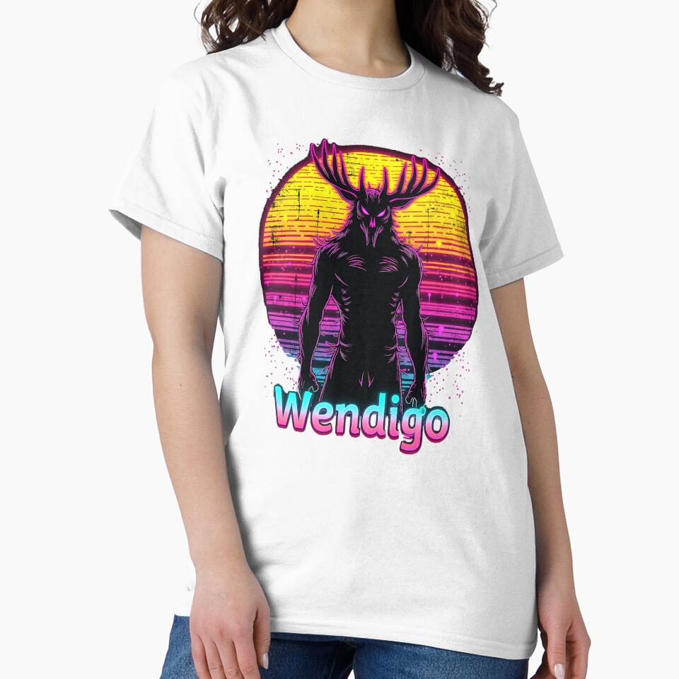 Wendigo Retro Cryptid Supernatural Folklore Monster Graphic by SpookshowDesign