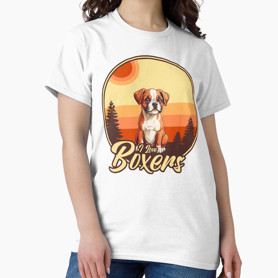 I Love Boxers - Vintage Sunset Design - Boxer Lover by brindled
