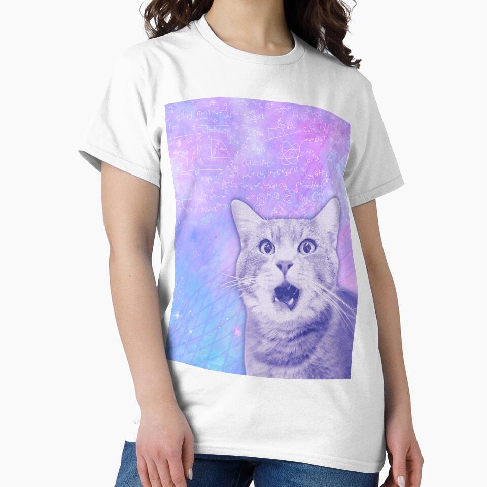 PURRPLEXITY Funny Confused Cat Meme T-Shirt by hugsandhisses