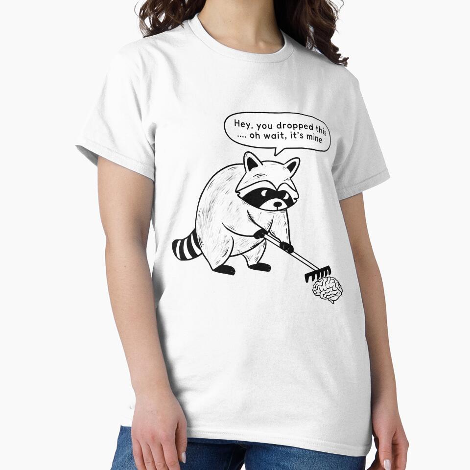 Retro Cute Raccoon Funny Quote “Hey, You Dropped This… Oh Wait, It’s Mine” by Iqrapixels
