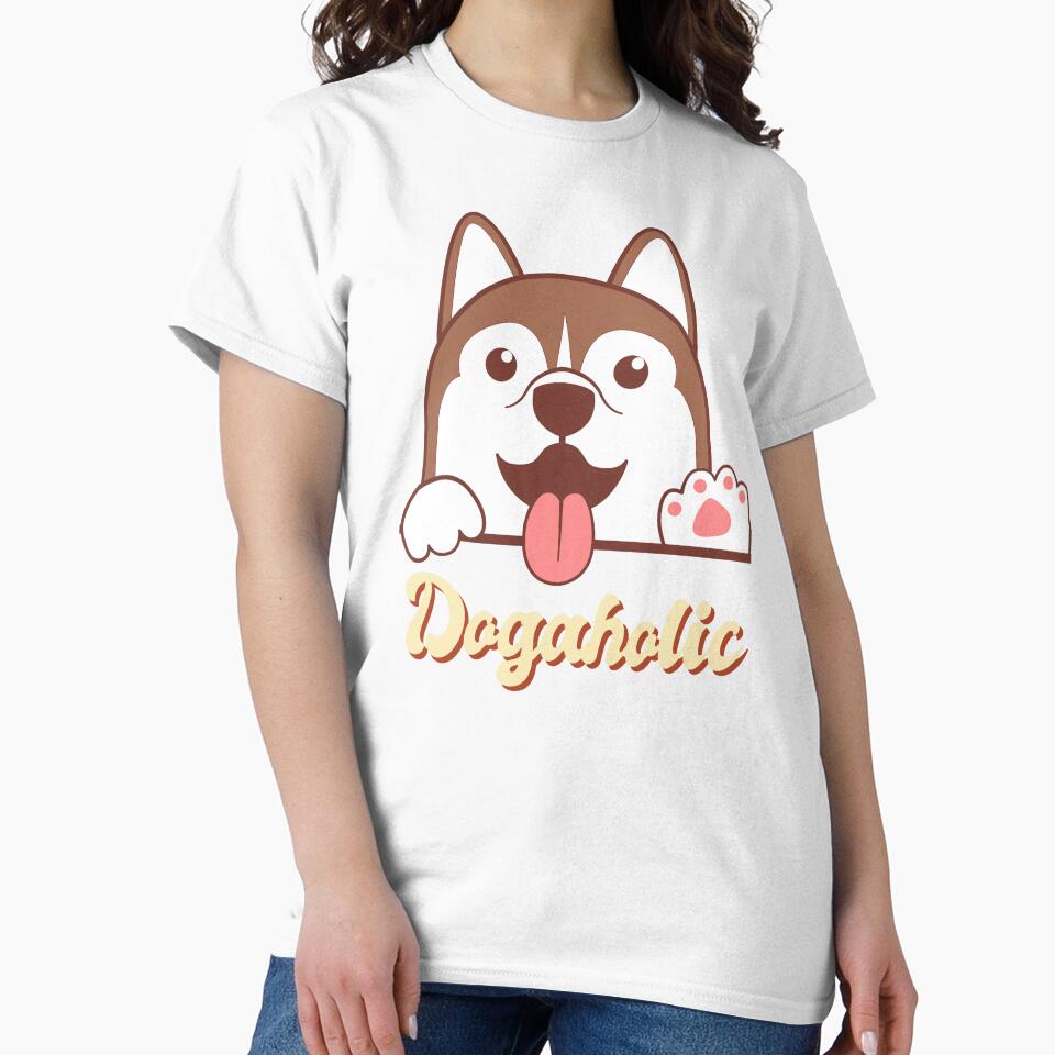 Dogaholic Kawaii Cartoon Puppy Says Hello by Cawaiico
