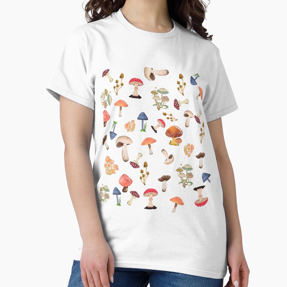 Mushrooms Pattern - Cute Funky Mushroom Pattern Art by MrGiftee