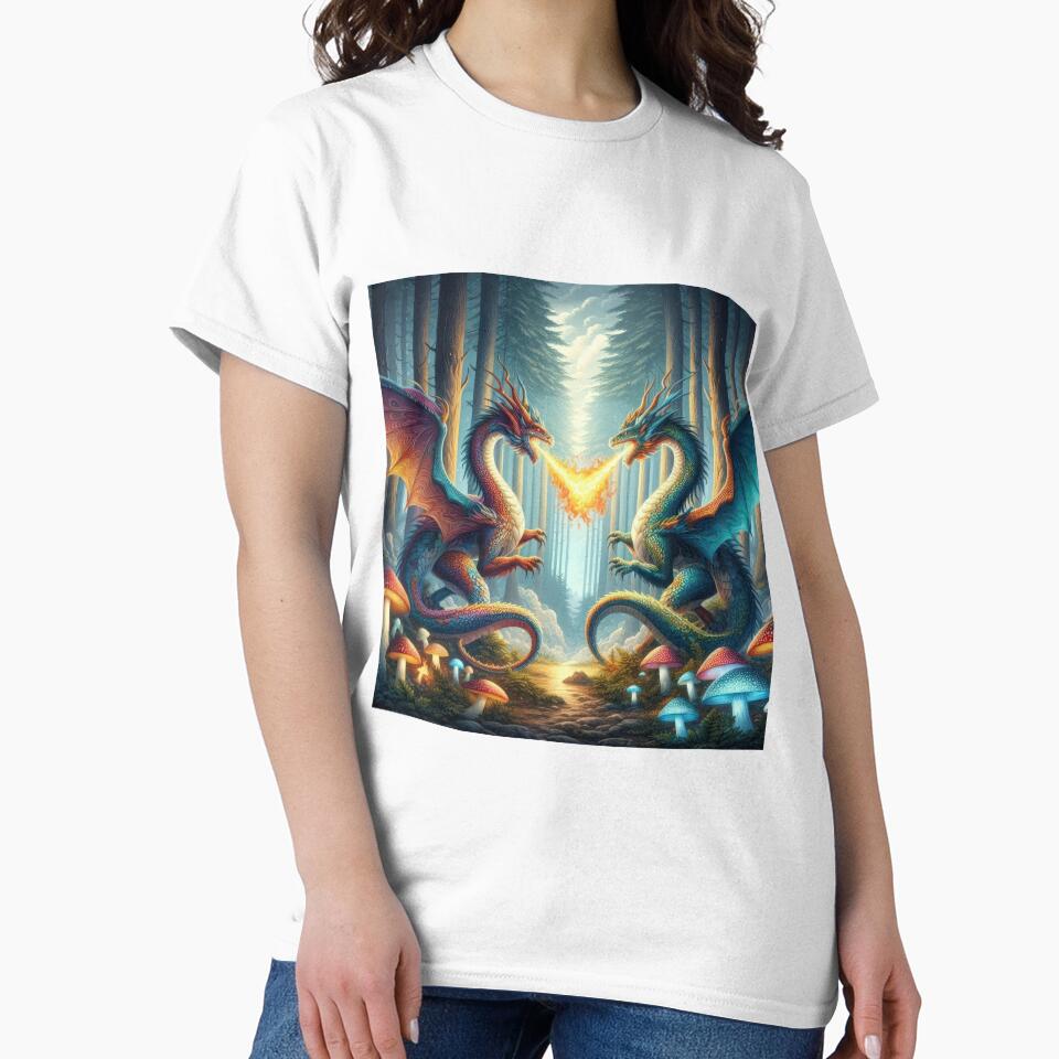 two dragons breathing fire in the forest by Expressions-Sel
