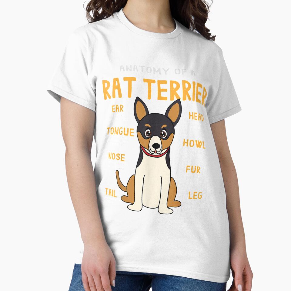 Rat Terrier Anatomy Funny Dog Mom Dad Gift by PetrosAlexo