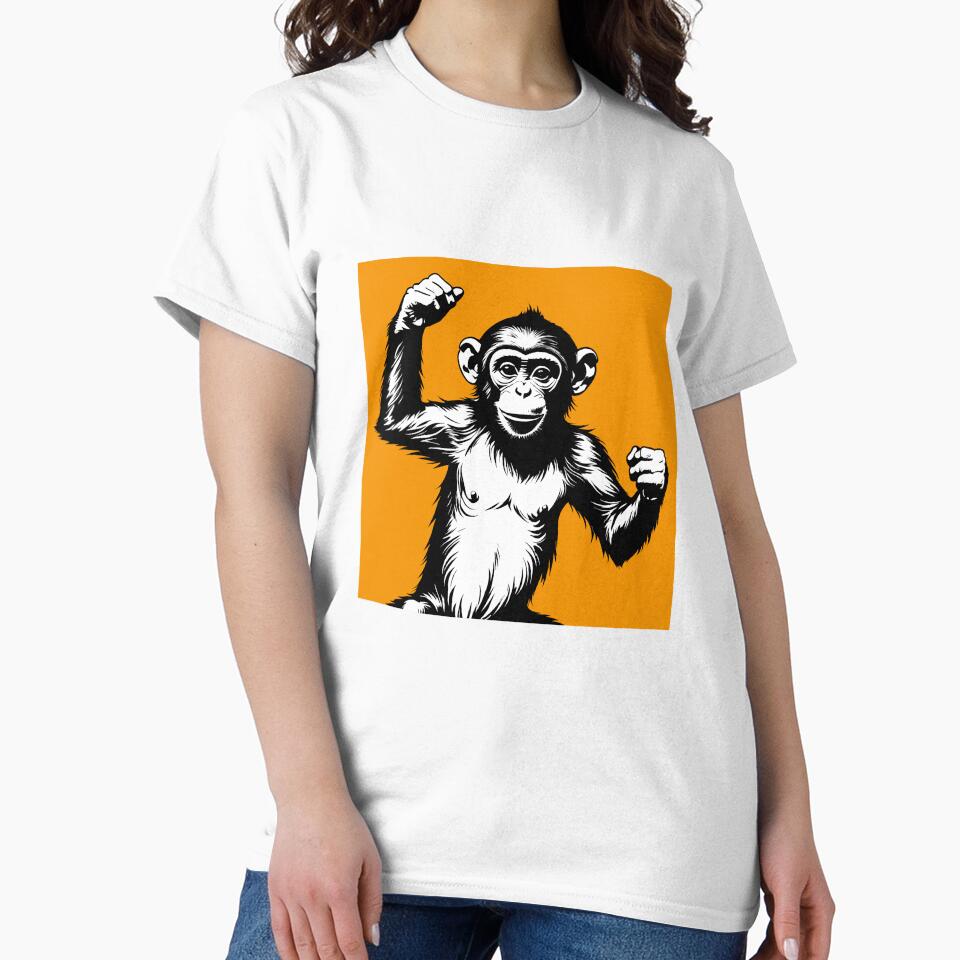 Monkey orangutan gorilla animal vintage retro cool art by anrecat