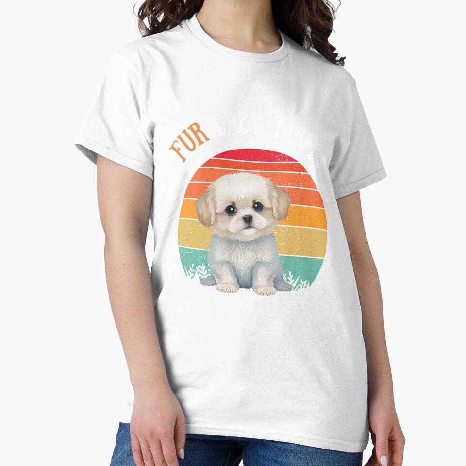 Fur baby mama - Retro sunset Dog Lover by ChromaHeaven