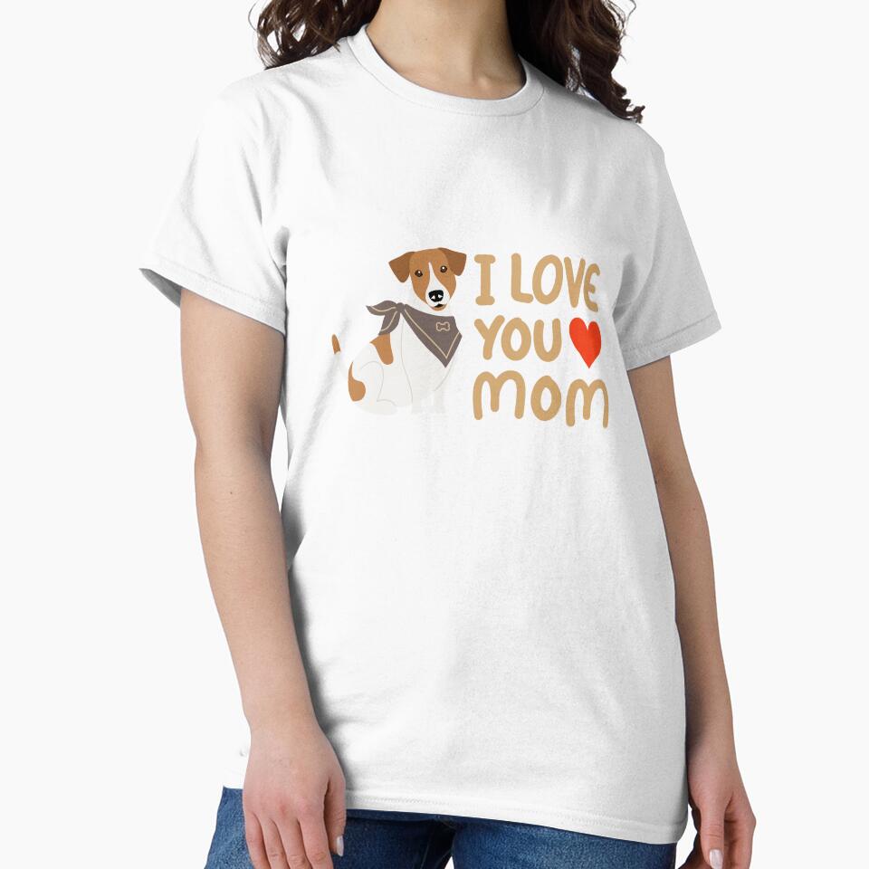 I Love You Mom" Dog Lover Gift – Cute Pet-Themed Design by TheBeeKindSpace