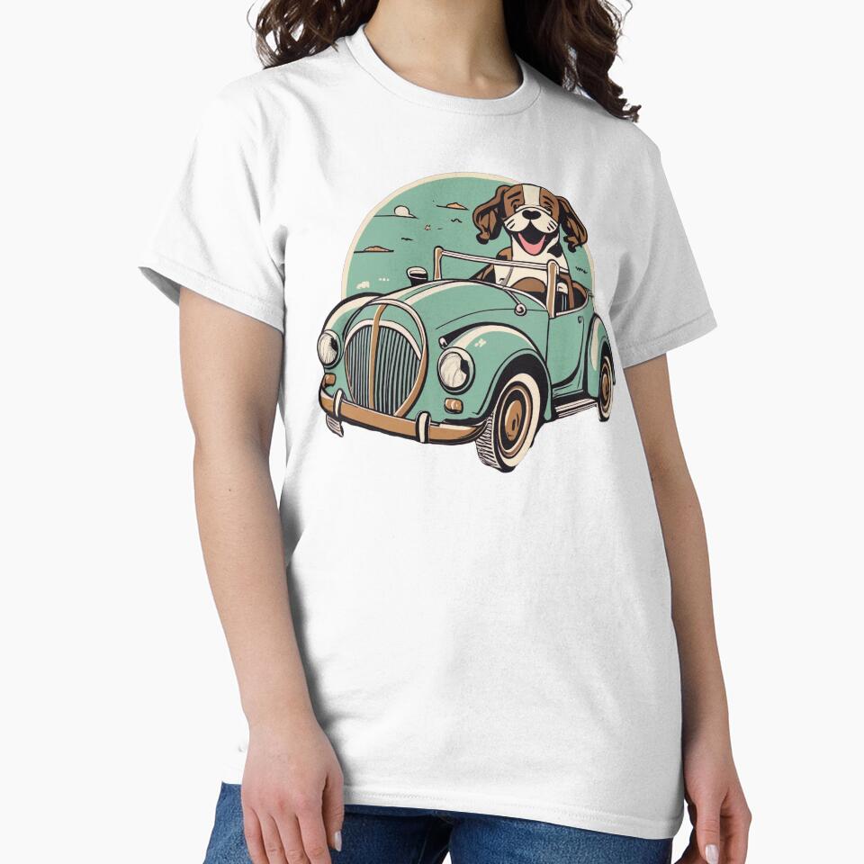 cute dog in retro car by MagelliShop