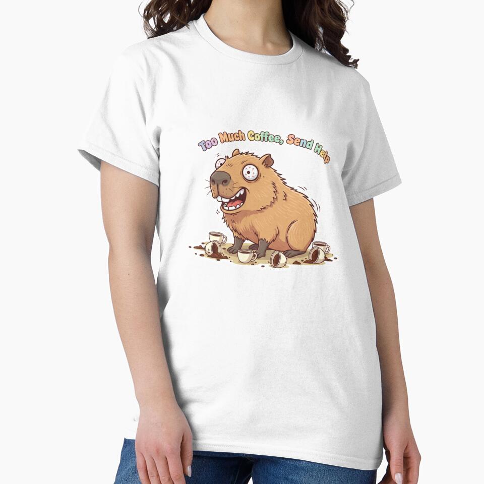 Capybara with Too Much Coffee – Funny Kawaii Animal by FRADEX STORE