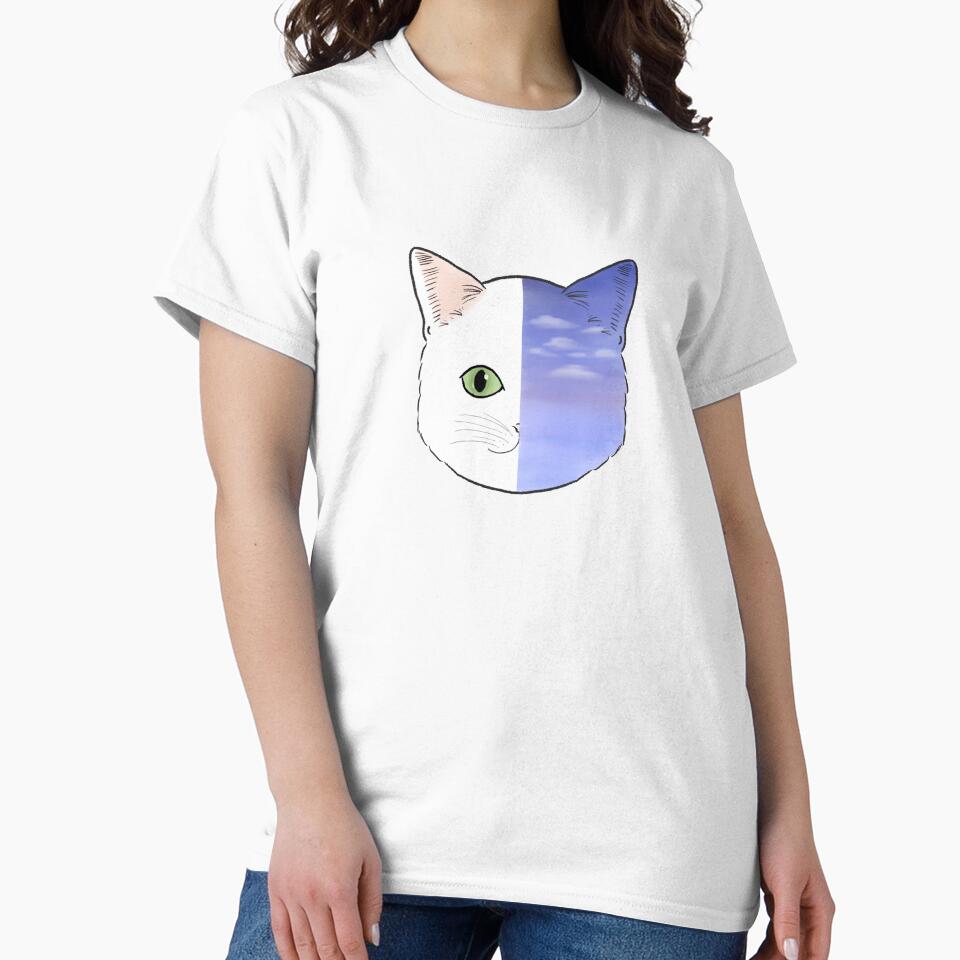 White Cat Face and Sunset Night Purple Pastel Sky Aesthetic Neko by Marinaaa010