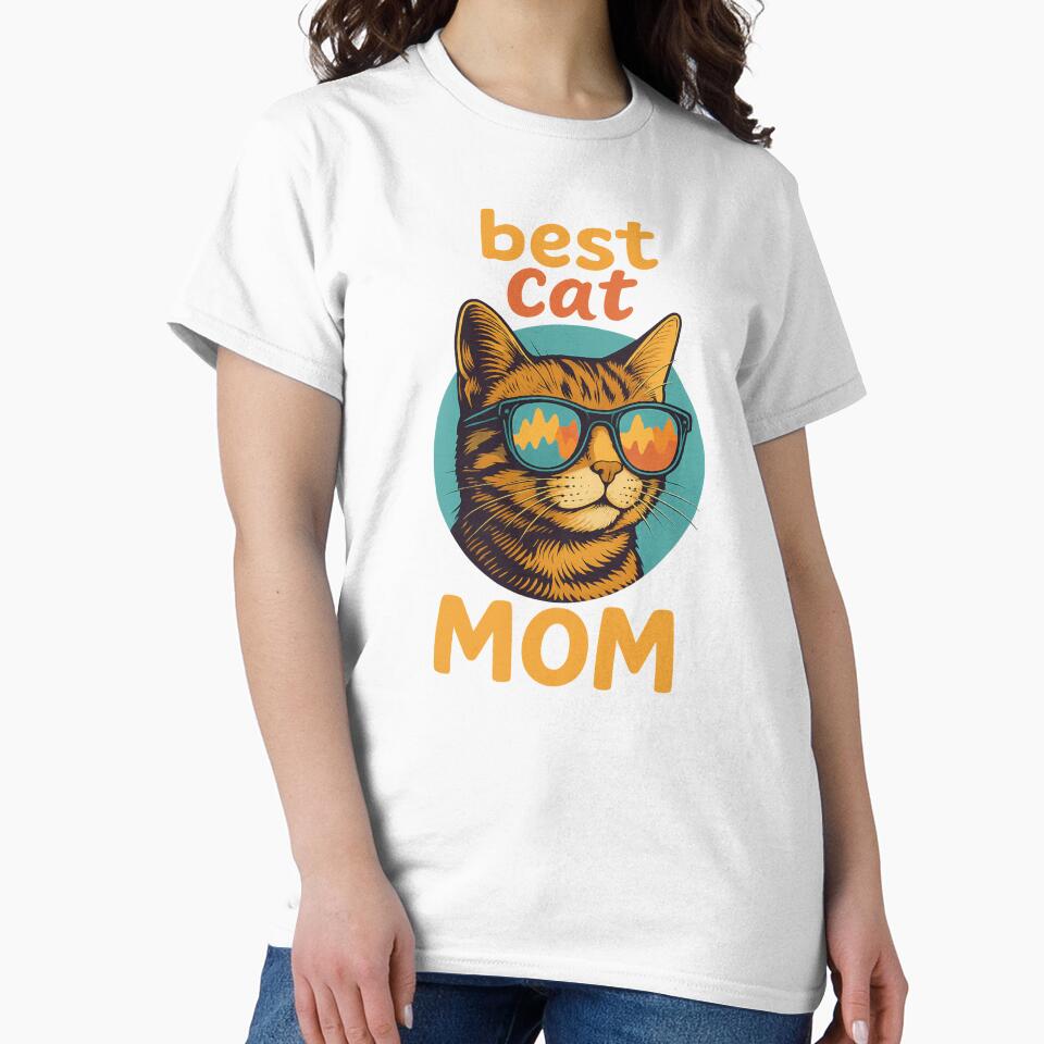 Best Cat Mom Funny Retro Cat by Tigerr3g
