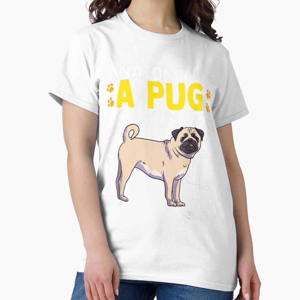 Anatomy Of A Pug Dog Funny Dog Lover Gift by KaitlinxLewis