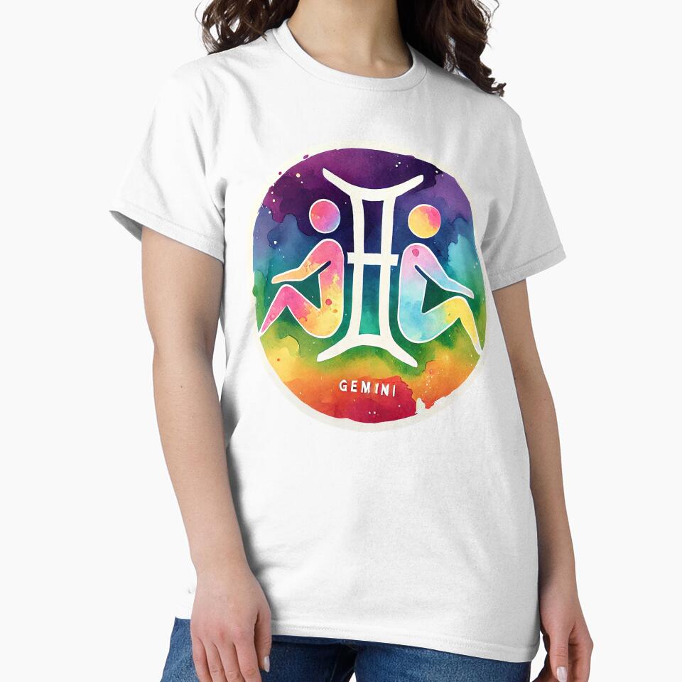 Géminis - Diseño acuarela vibrante by PsycheBrain