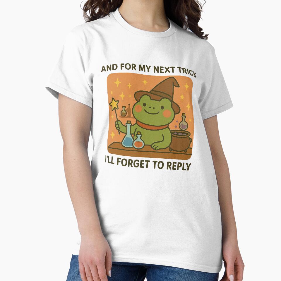 Cute Wizard Frog “I’ll Forget to Reply” Funny Introvert Meme by Florarts