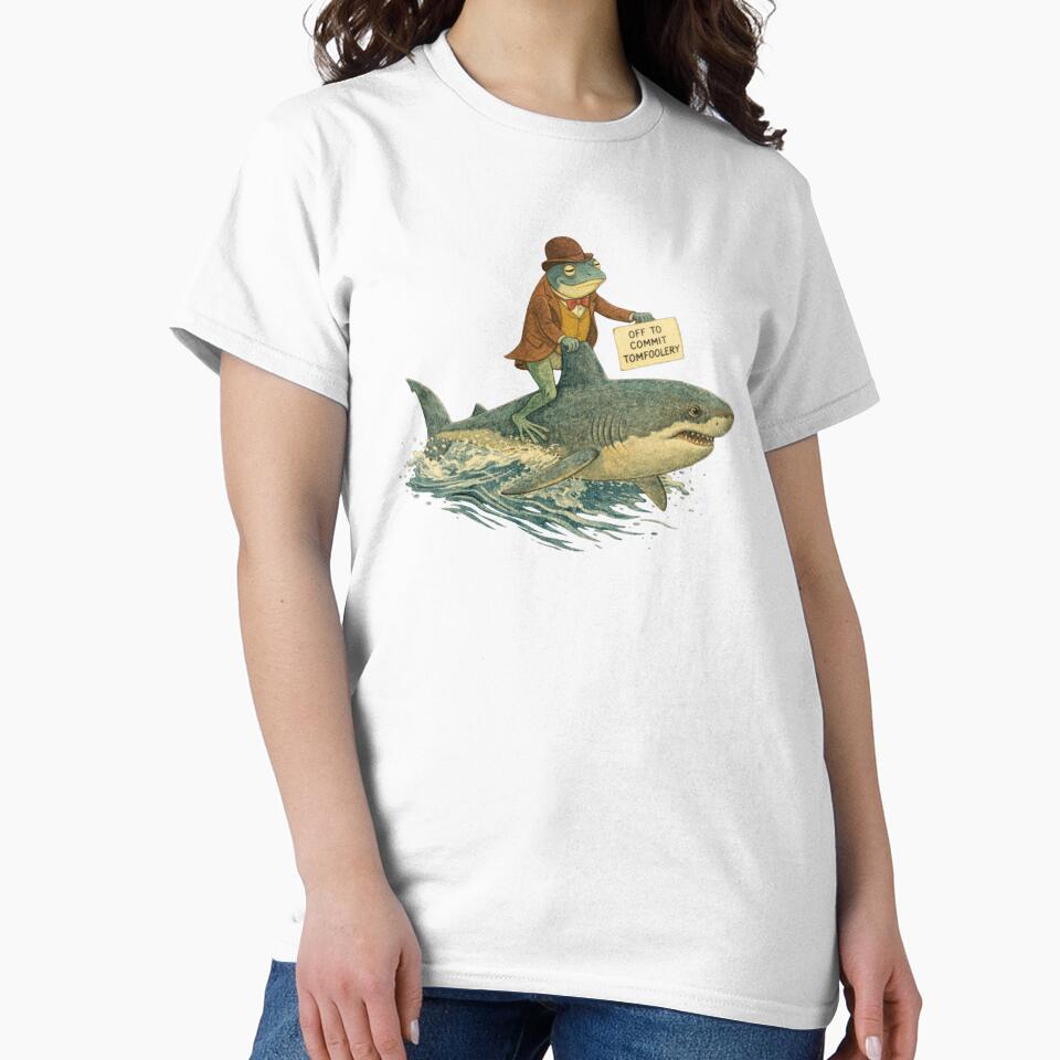 Whimsical Frog Riding On Top Of A Shark by Right-UR