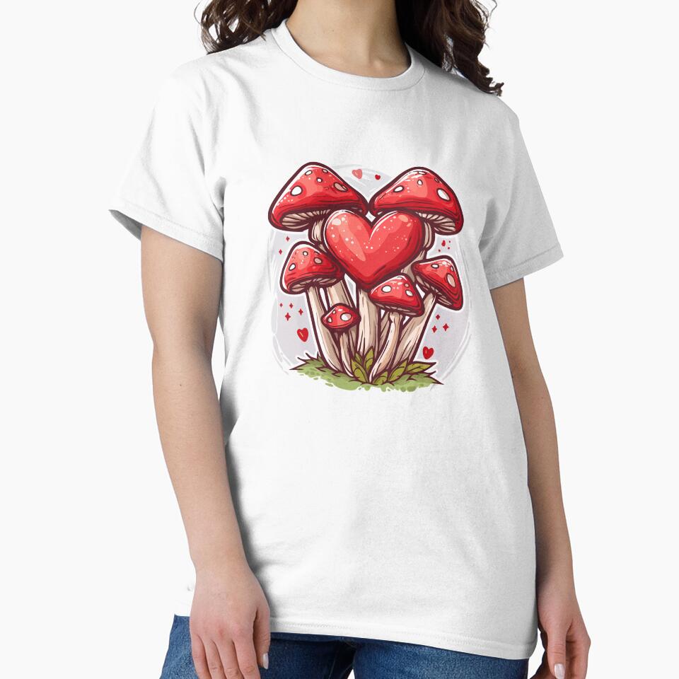 Mushroom Heart - Love Valentine's Day Lover Couple Cute Funny by TheRealmWithin