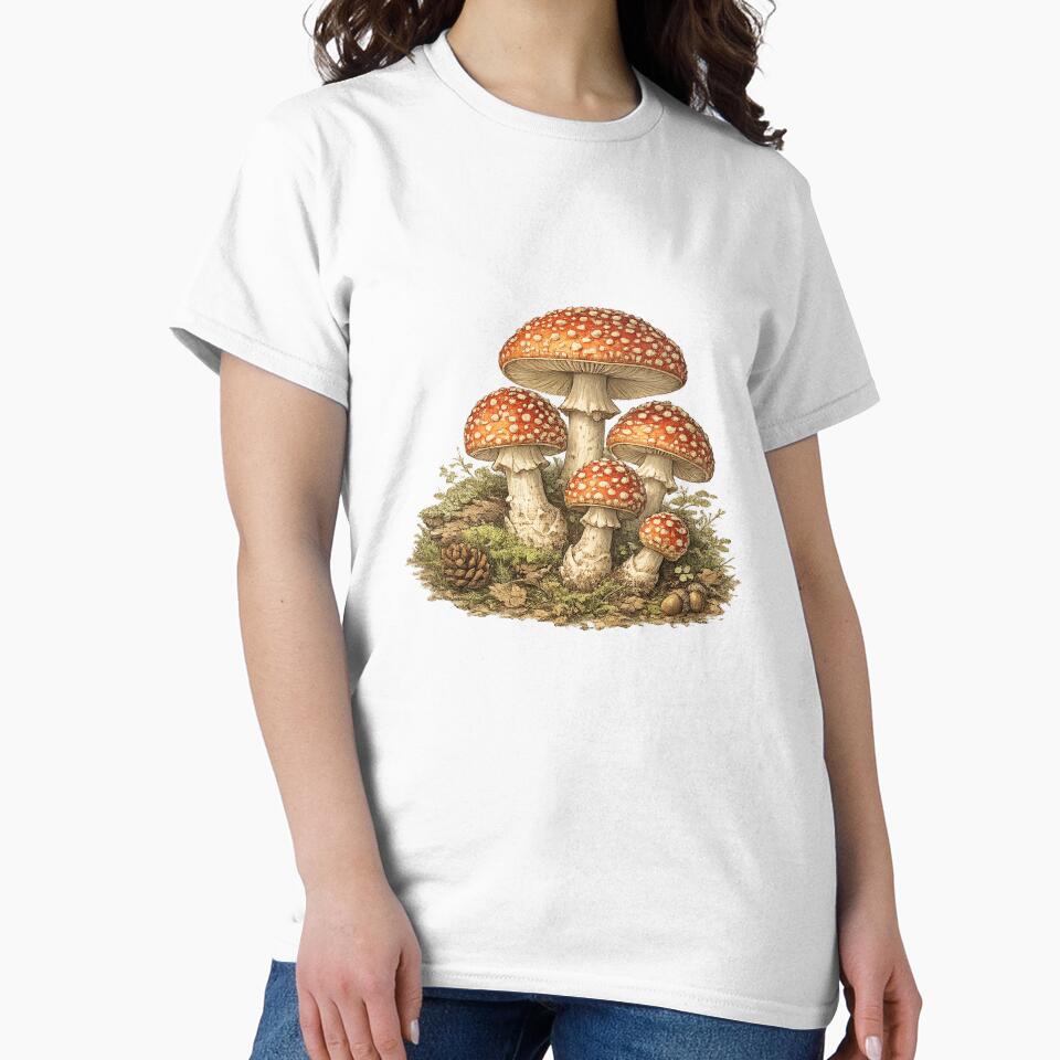 Vintage Mushroom Botanical - Cottagecore Nature by Bratak