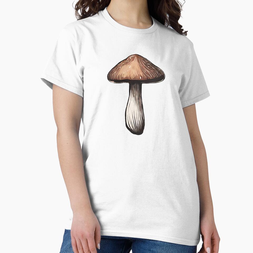 Brown Watercolor Mushroom Art by EmeraldeaArt