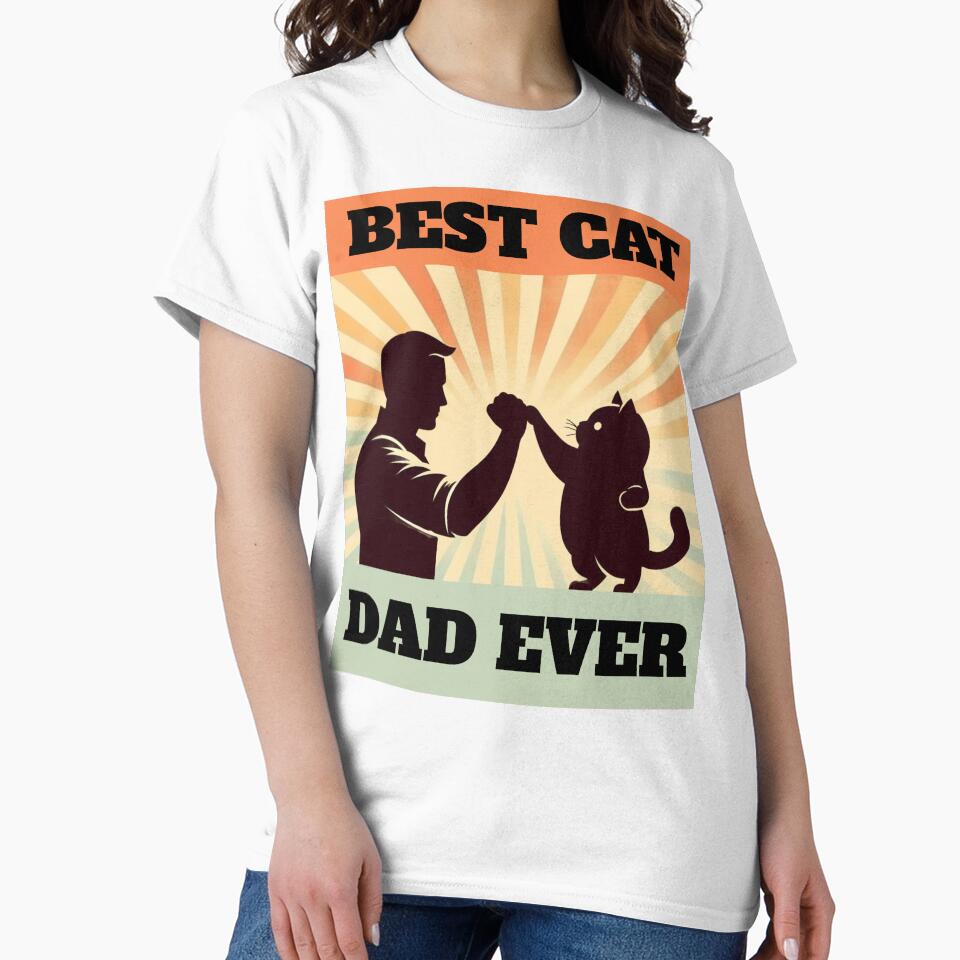 Retro Best Cat dad Ever Fistbump Design by MigNetZ