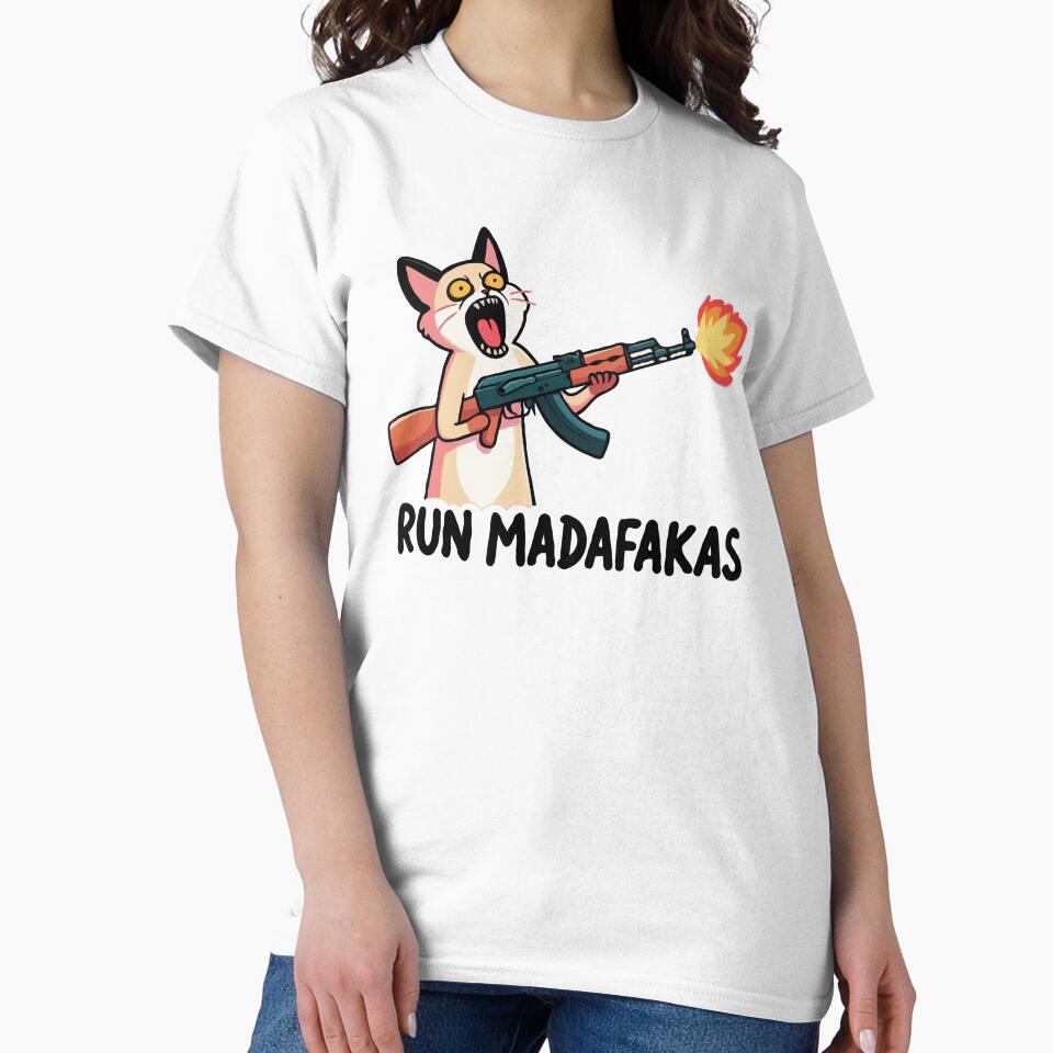 Cat with Gun Run Madafakas by Gkinoki