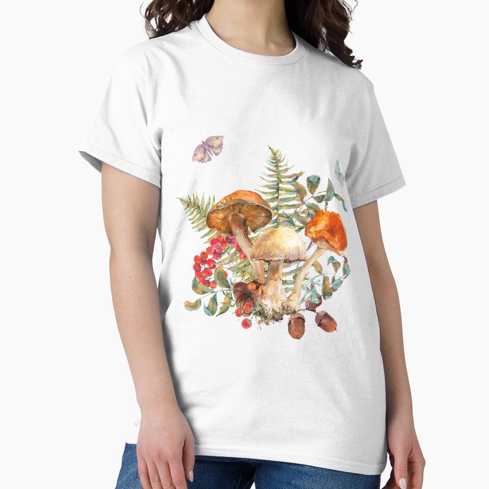 Forest Mushrooms with Foliage by CatsWCleavers