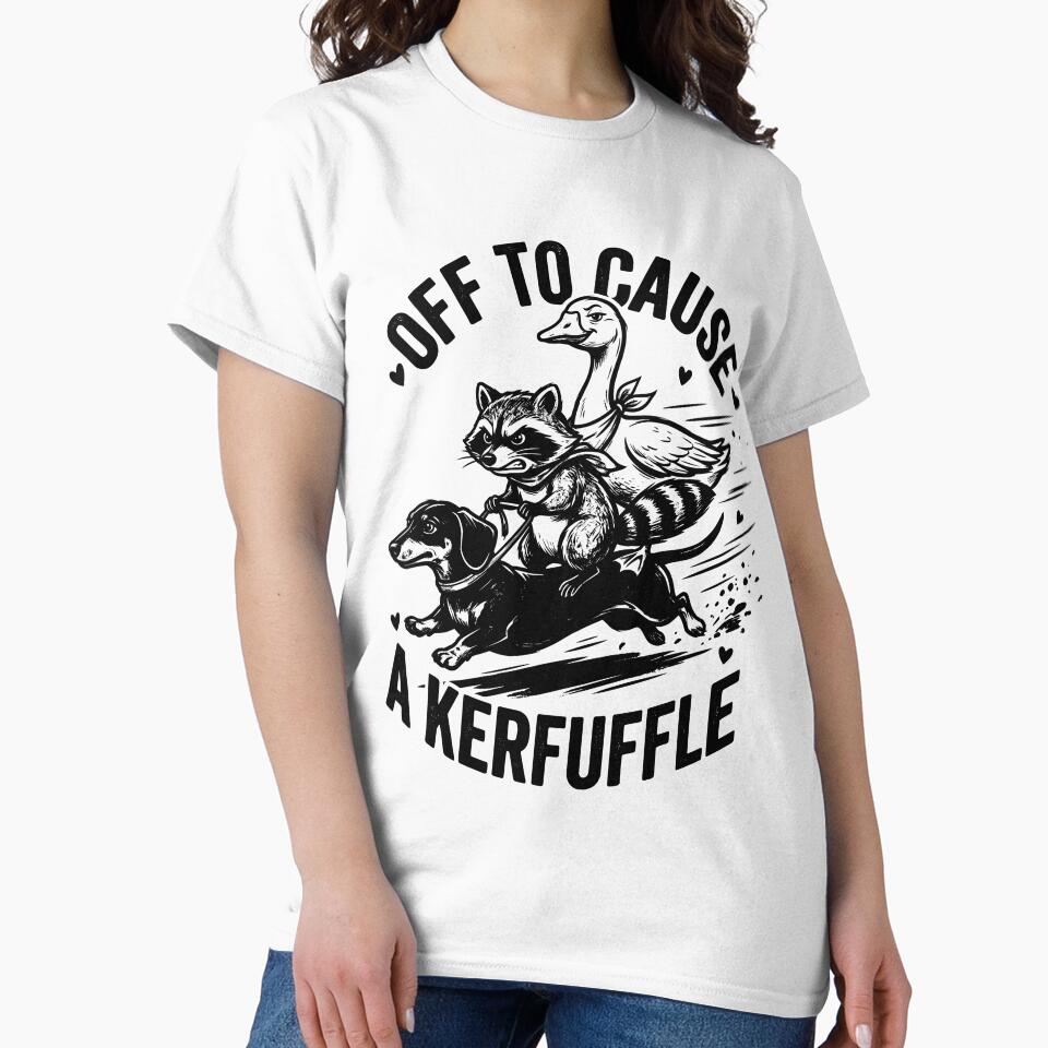 Let's Make a Ruckus Funny Sausage Raccoon Goose Meme Design, chaotic animal humor lover Gift, silly meme aesthetic Graphic Tee by AsturShop