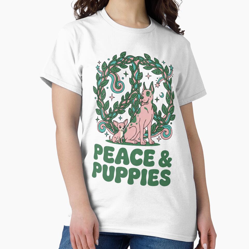 Peaceful Garden With Happy Puppies by Flying Doggo