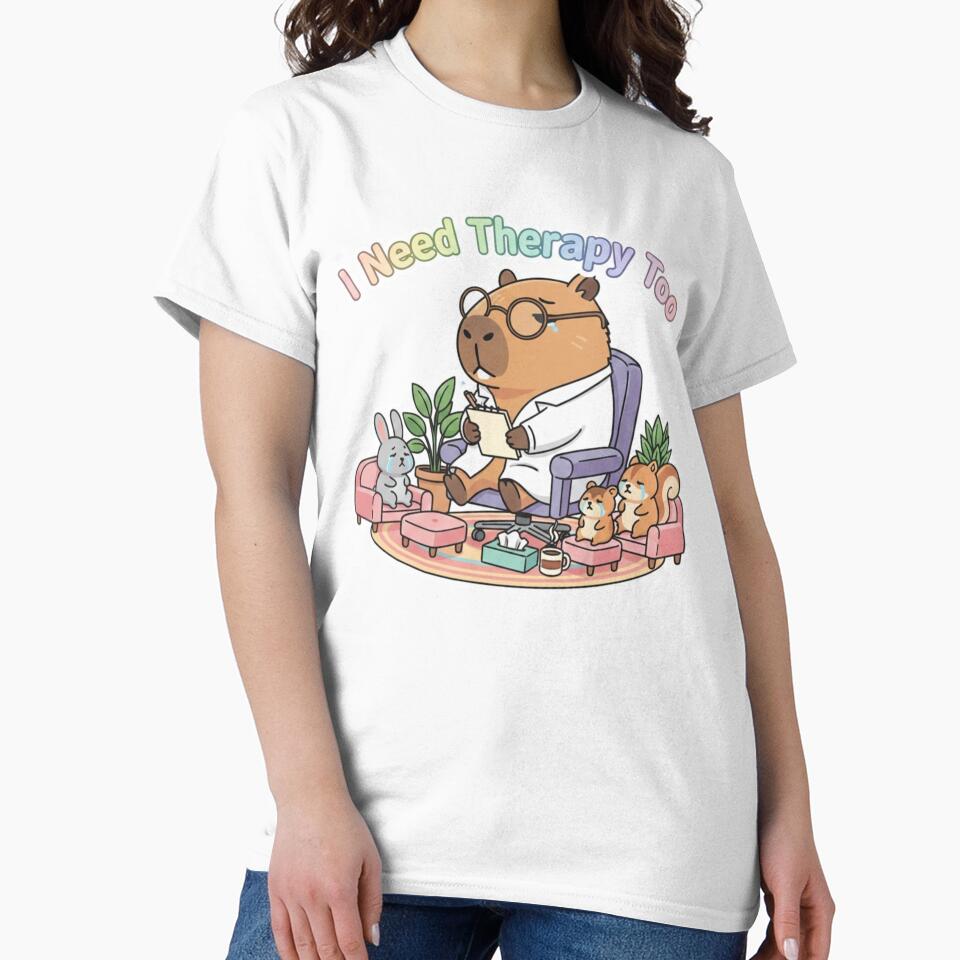 Exhausted Capybara Therapist – Funny Kawaii Animal Meme by FRADEX STORE
