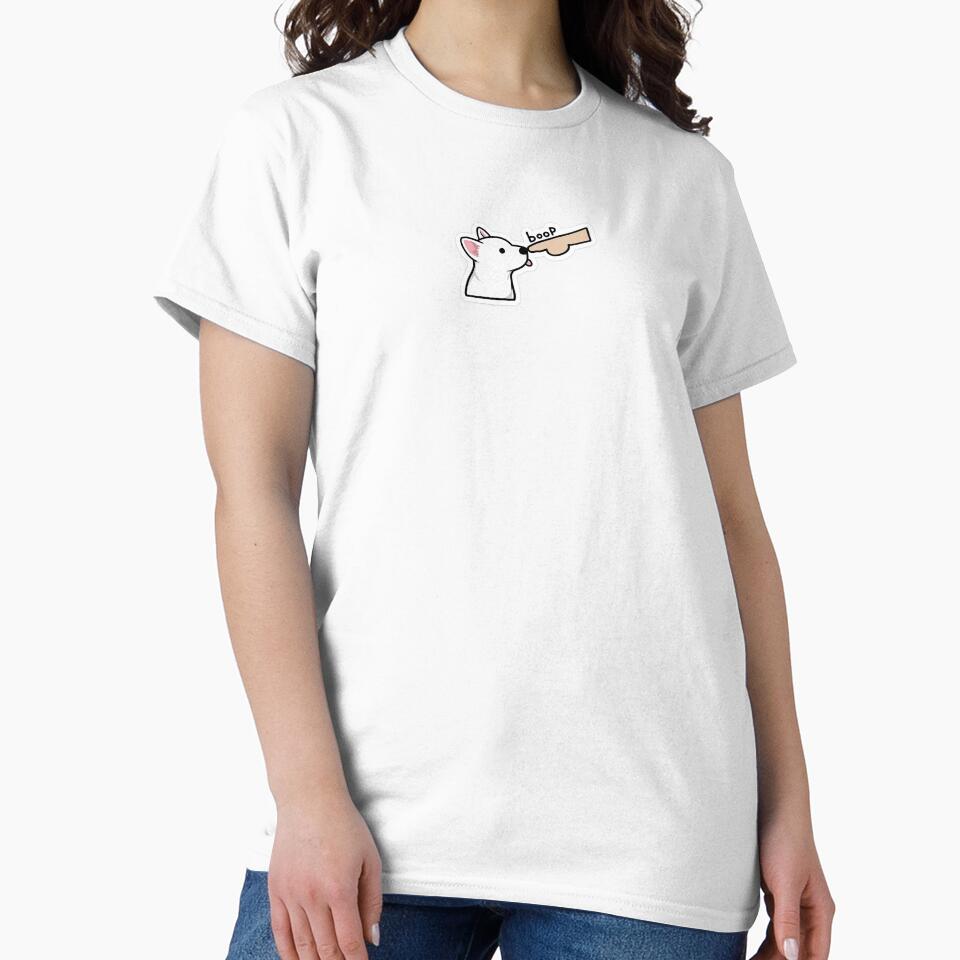 Boop - BULL TERRIER getting a tap on the nose -STICKER by CROFTARTS