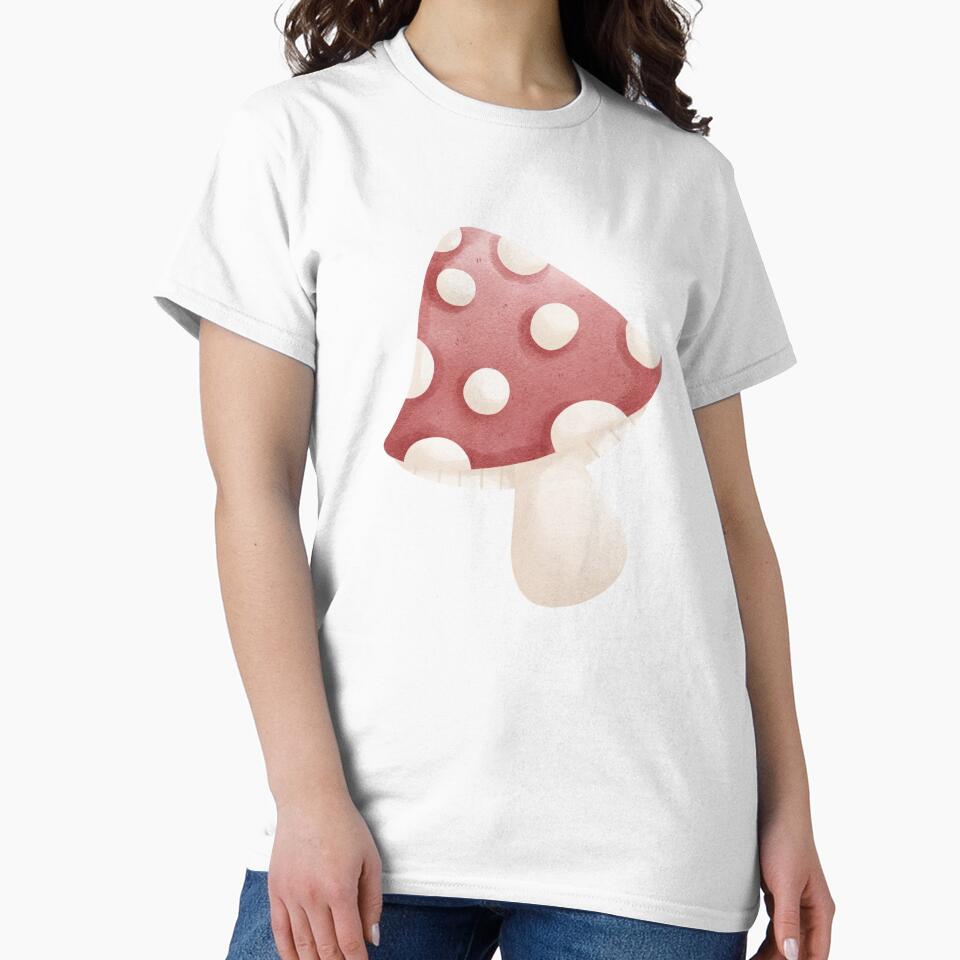 Cute Red Polka Dot Mushroom | Hand-Drawn Watercolor Illustration by inelistudio