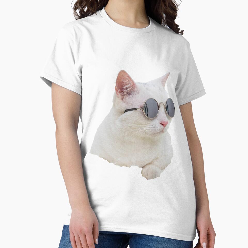 White Cat Funny Meme by Brendaallen  Art