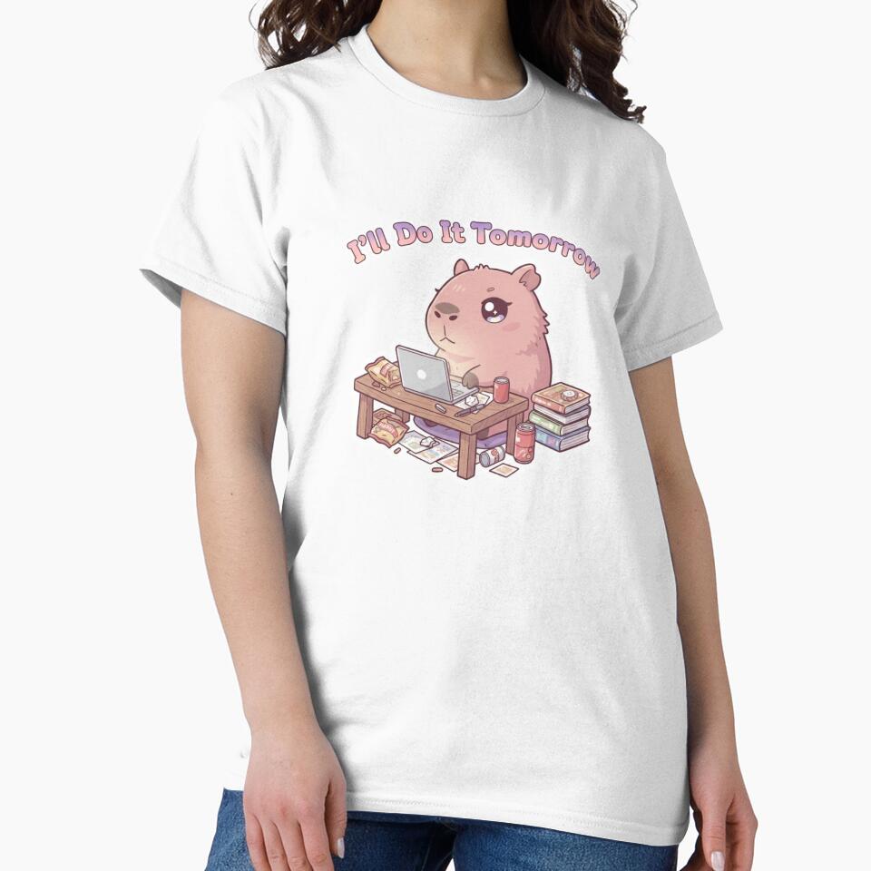 Capybara Procrastinating on Laptop – Funny Kawaii Animal by FRADEX STORE
