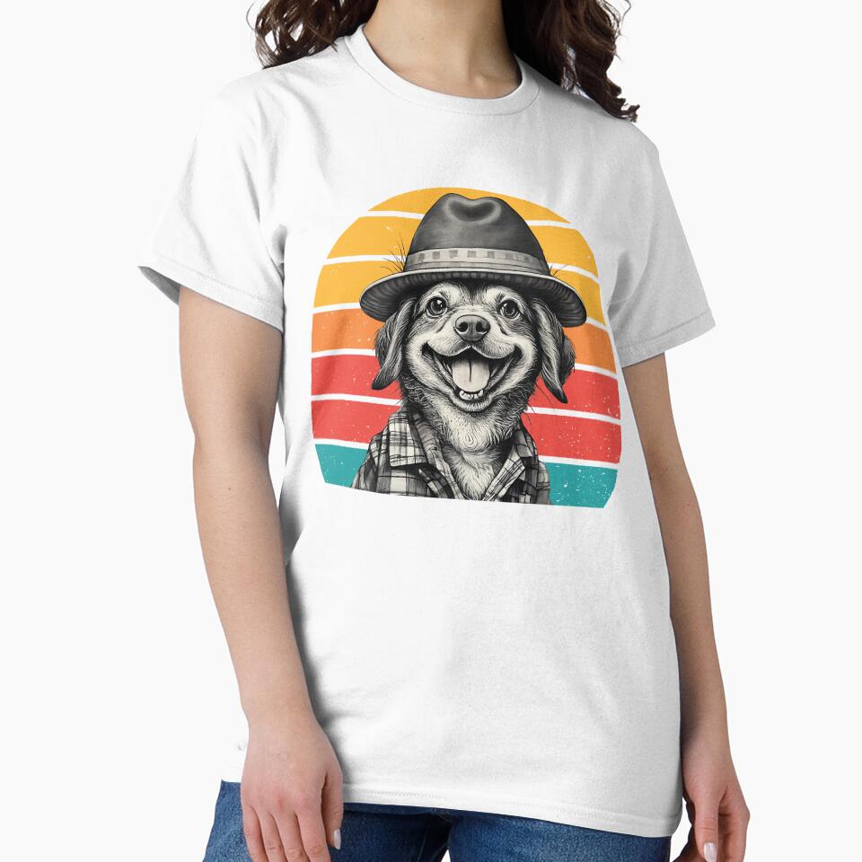 Fashionable dog in a hat. Retro, vintage by MagelliShop