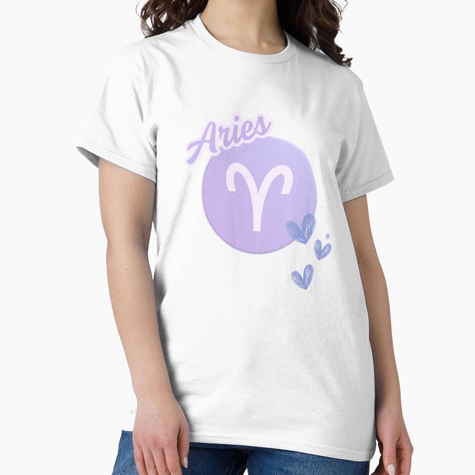Aries – Soft Lavender Zodiac Art with Hearts & Constellations by Ink on Thread