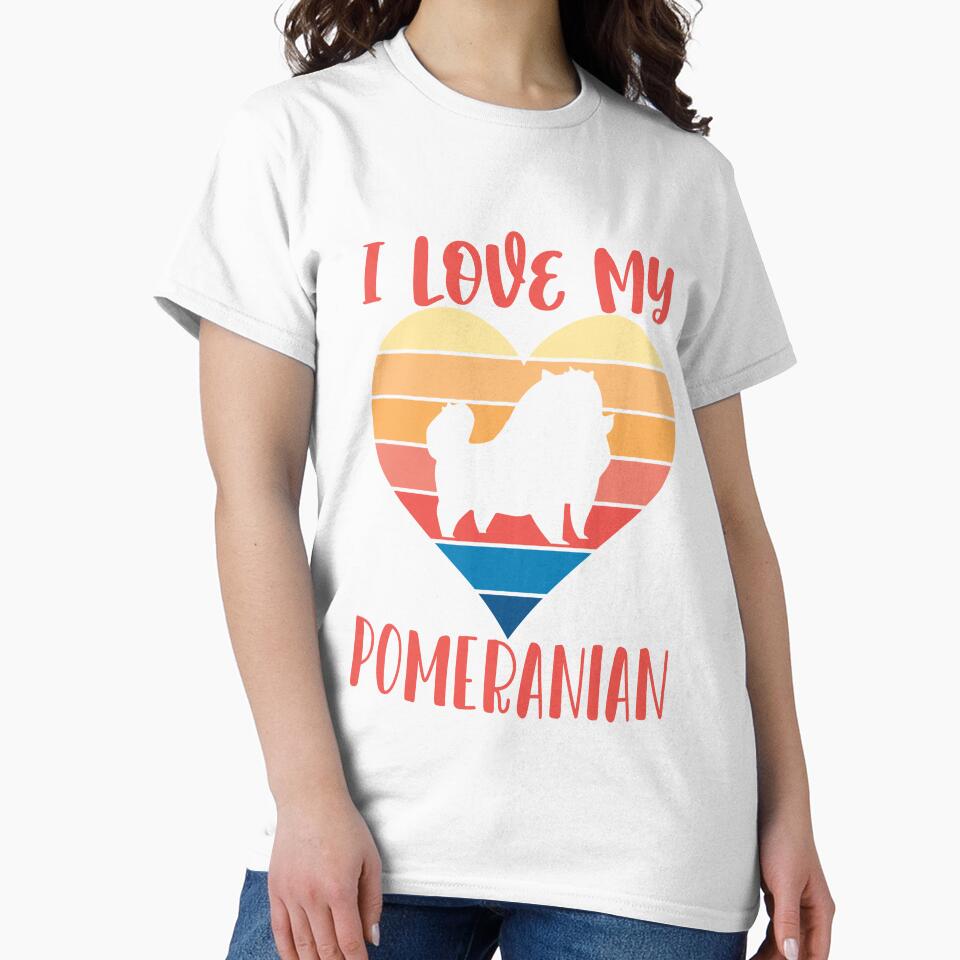Retro Love Pomeranian Heart Pommy Pom German Spitz Puppy Pet by TomGiantDesigns