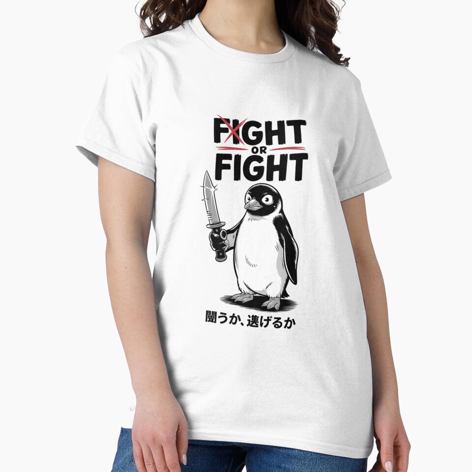 Funny Fight Or Flight Meme Penguin With Knife Men Women by RsFilsingerArt