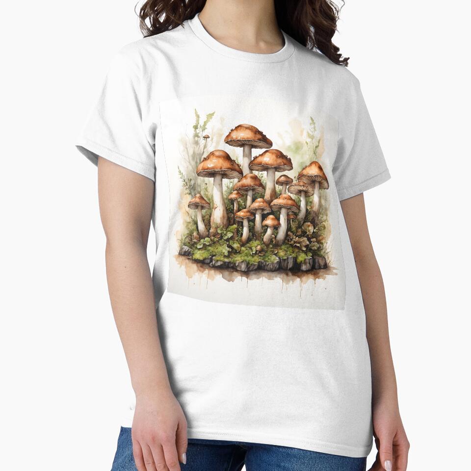 Forest Mushrooms Watercolor Art by RawNaturePrints