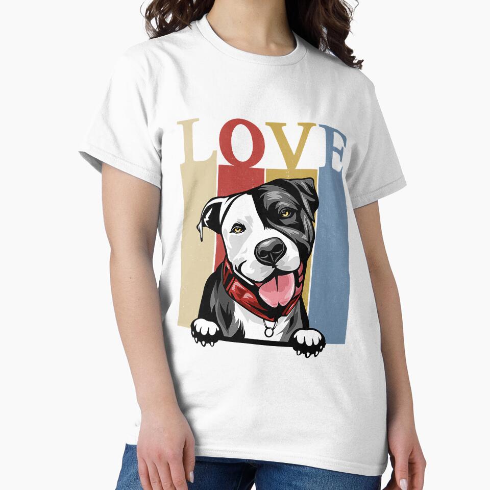 I Love My Pitbull Vintage Retro Dog Mom Dad by JeffreyShultz