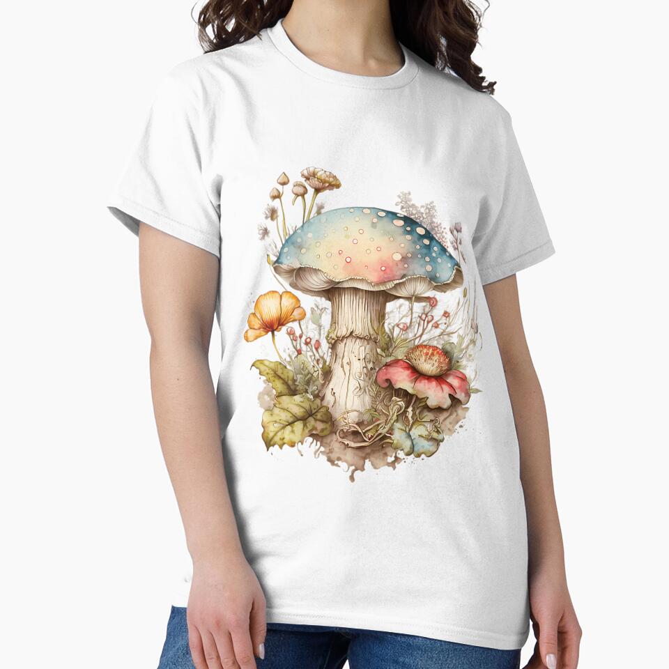 Floral Mushroom Botanical Art by frijazede36
