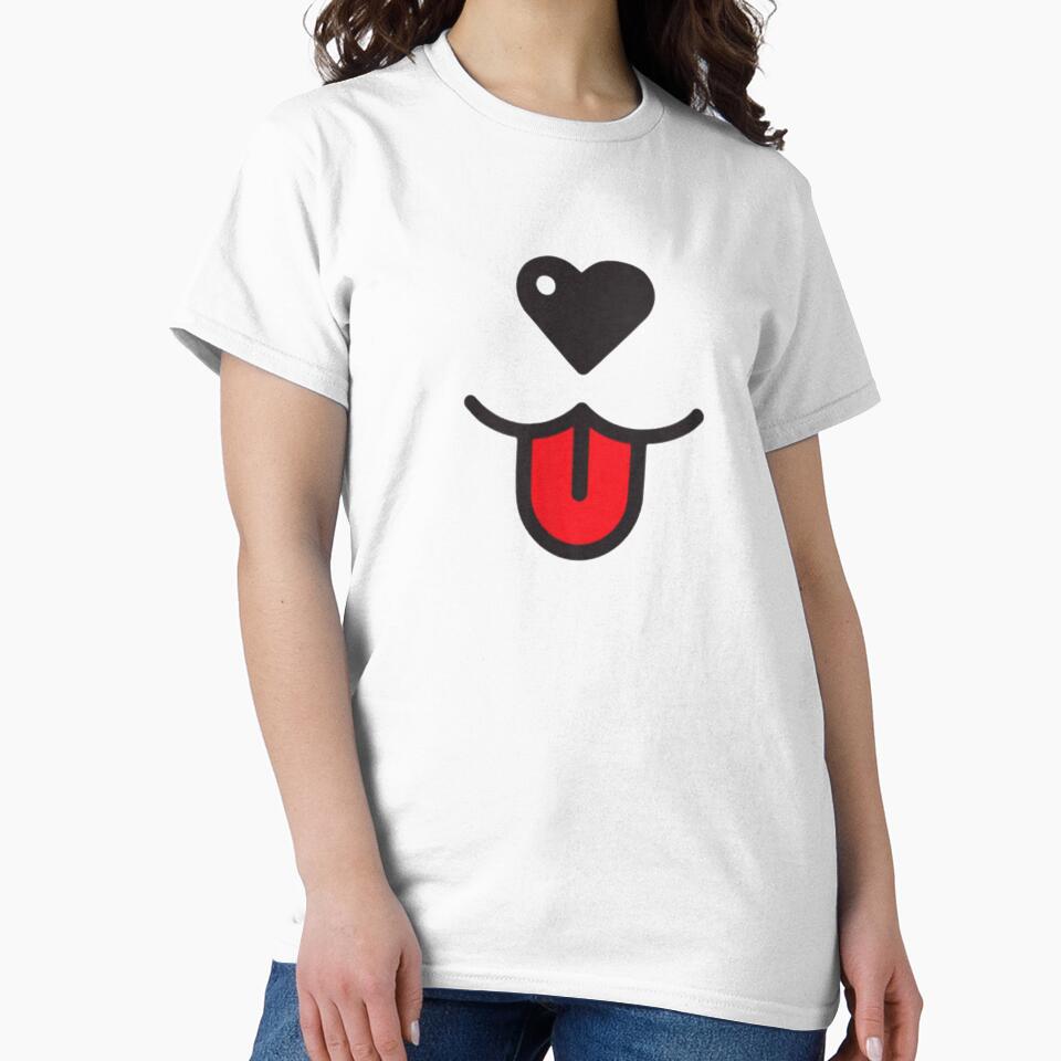 Dog Heart Shape Nose Retro Style Vintage by theDlab
