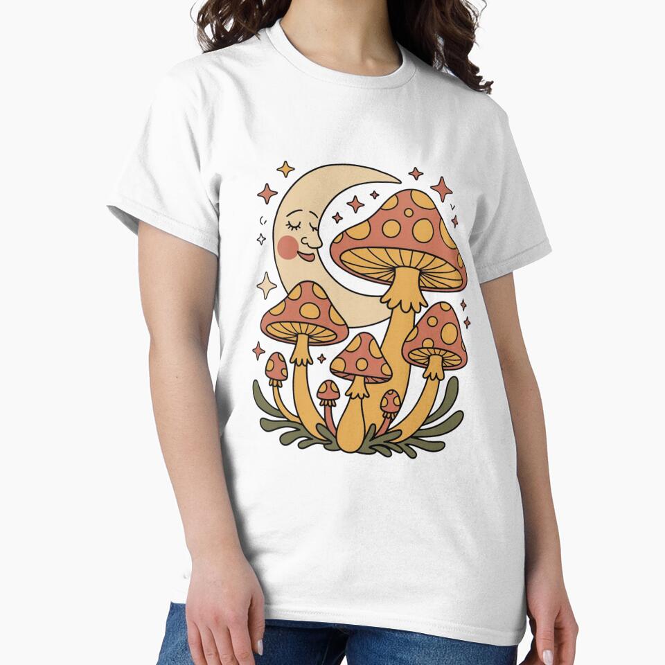 Retro Moon Mushroom Garden by zazzink