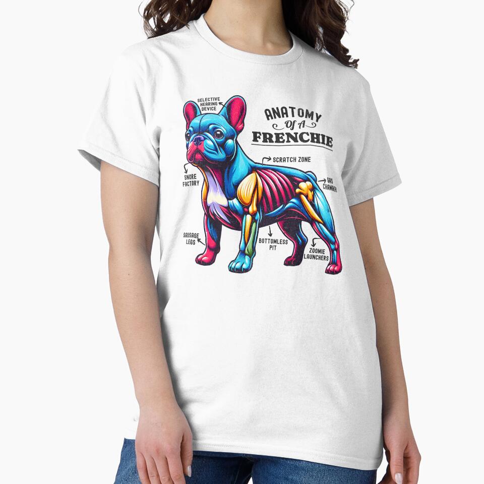 Anatomy Of A French Bulldog - Colorful Frenchie Illustration by BeansterNL